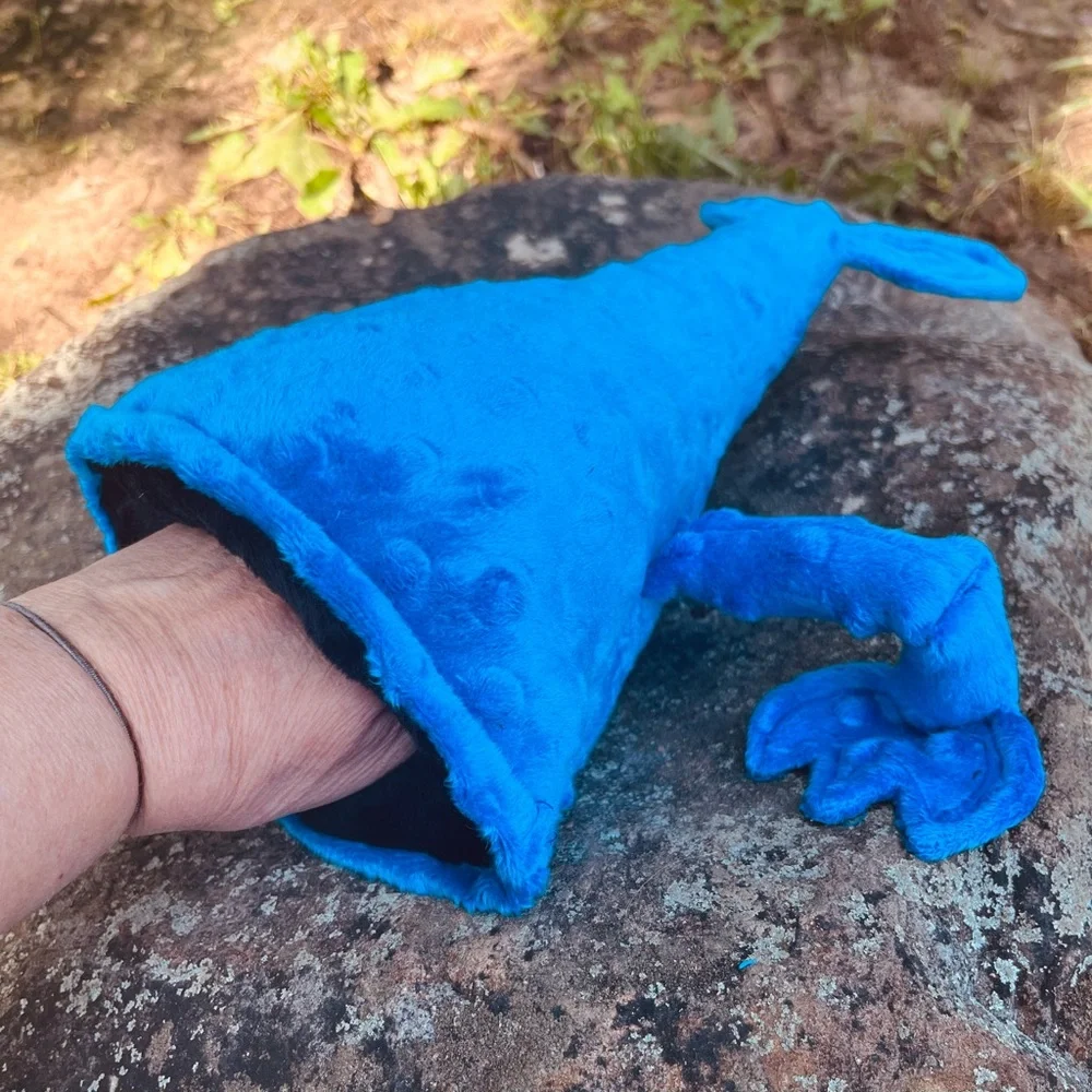 Sea Creature Blue Sea Eater HandMade Plush Toy fish Beast ocean 12” Royal Blue